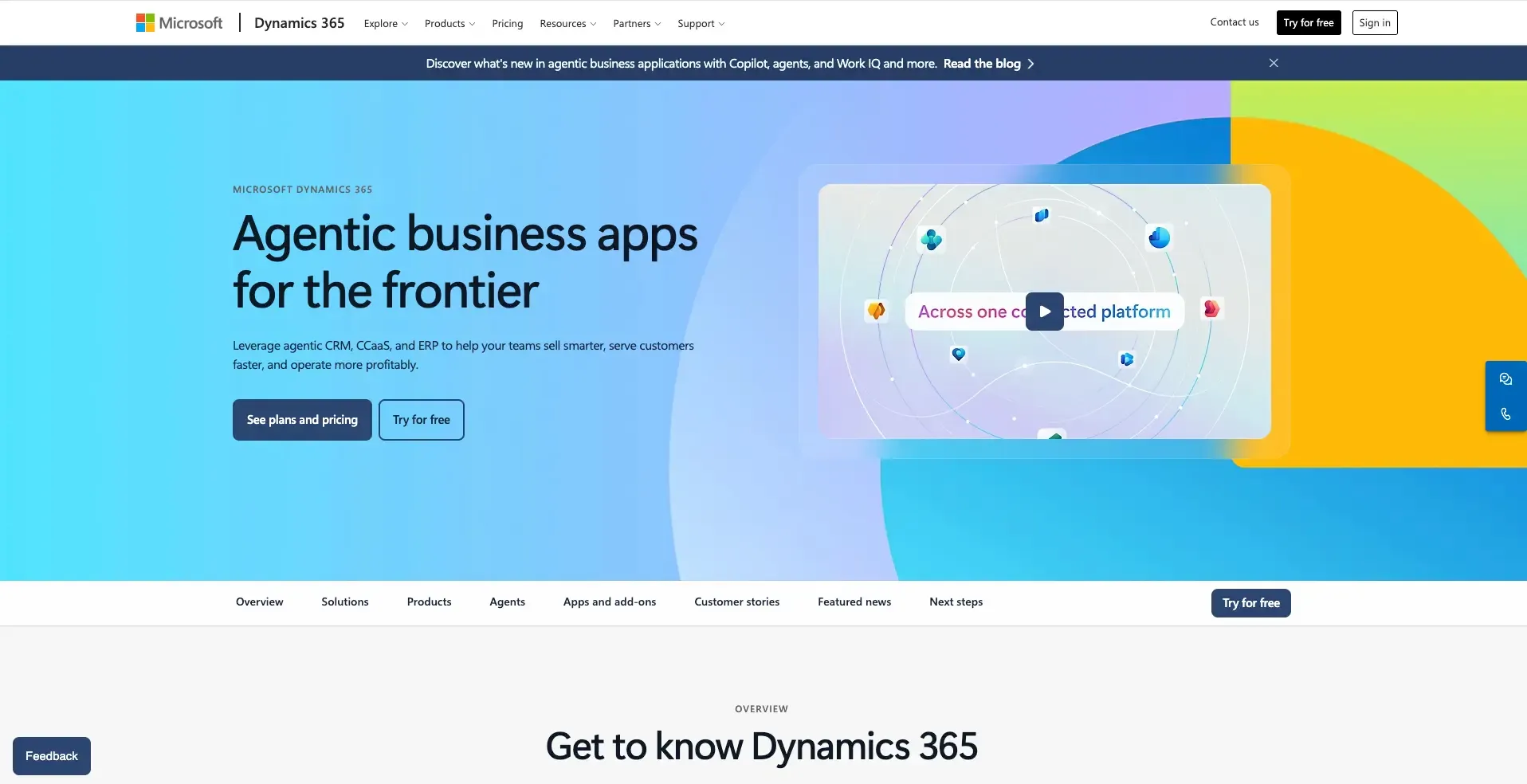 Microsoft dynamics landing page